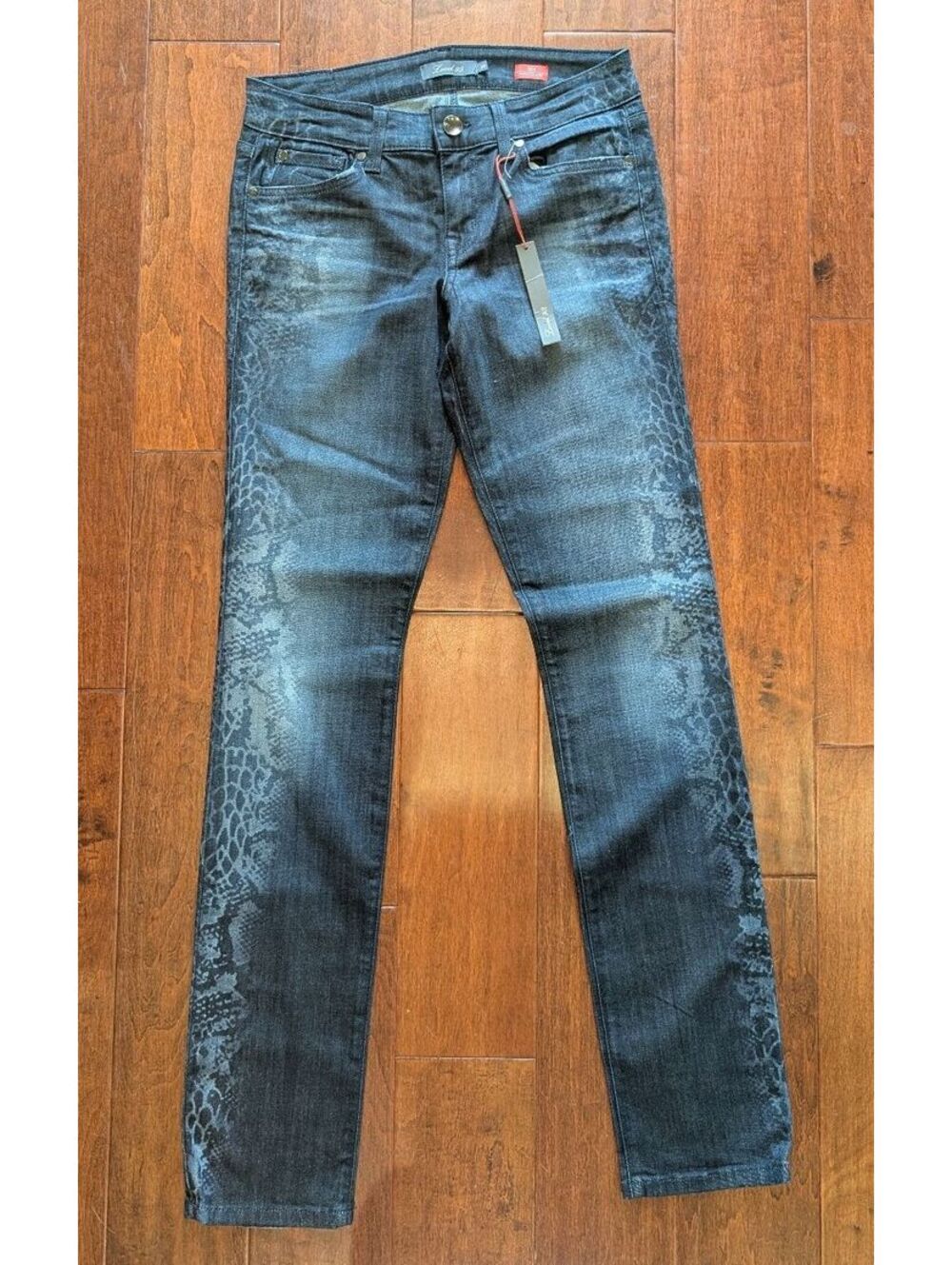 Anthropologie Level 99 Lily Skinny Straight Jeans Python Print
